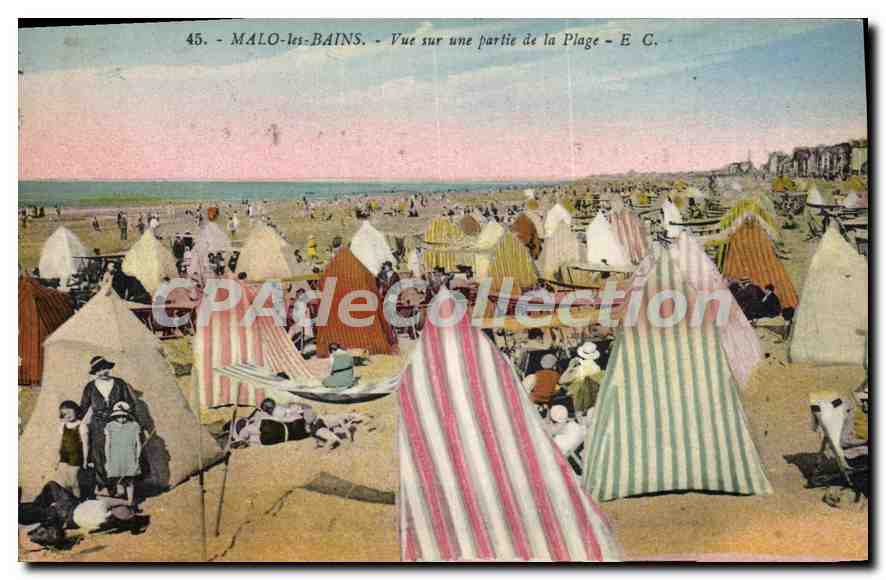 CPA Malo Les Bains Vue Sur Une Partie De La Plage