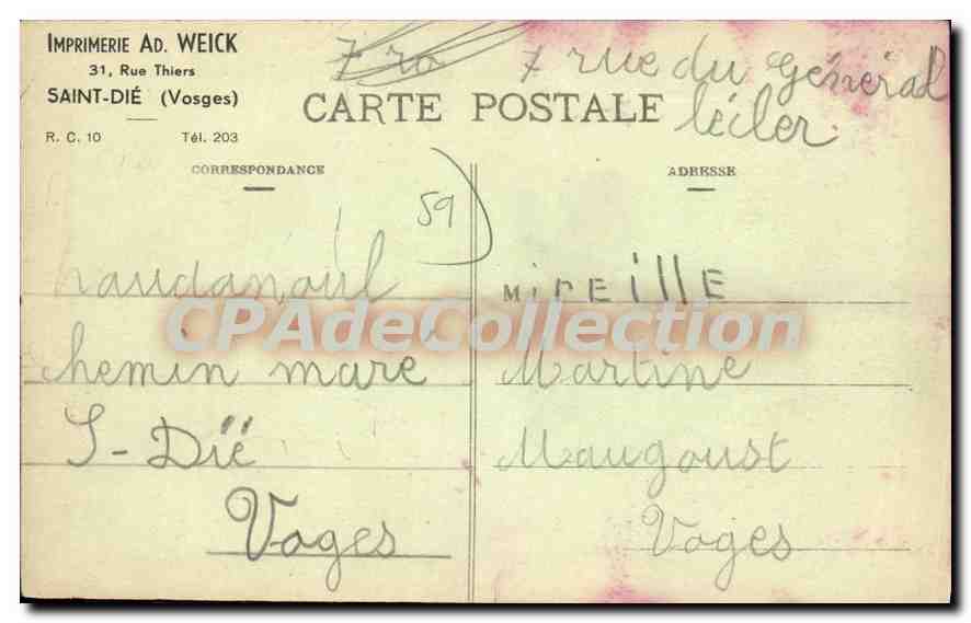 MALO-les-BAINS - Digue de Mer — A. Defflandre, édit., Hautmont — Verso