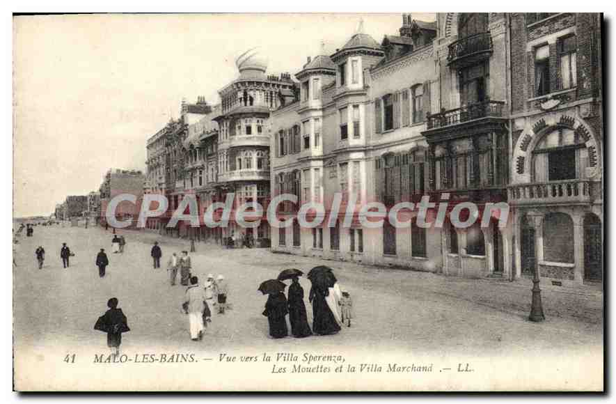 CPA Malo Les Bains Vue Vers La Villa Sperenza Villa Marchand