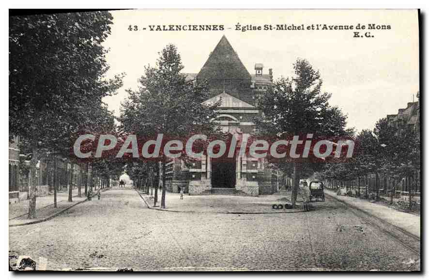 Valenciennes - Chiesa di San Michele e l' Avenue de Mons — E.C. n°43
