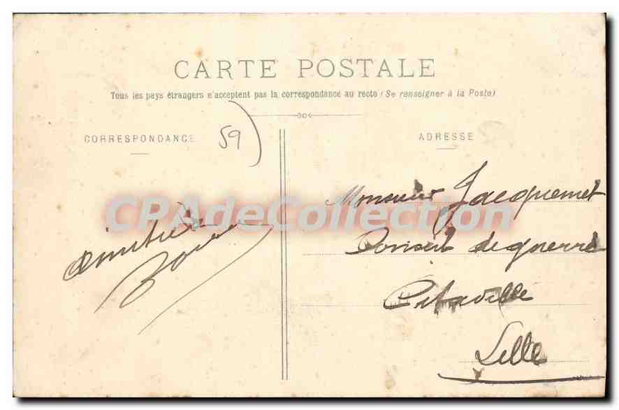 CPA Cassel Rue De Bergues Et Mont Des Recolets — Rückseite