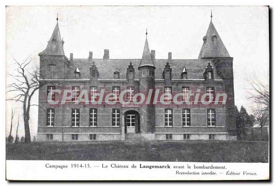 CPA Le Chateau De Langemarck Avant Le Bombardement