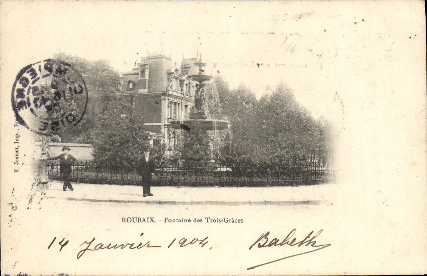 CPA Roubaix Fontaine Des Trois Graces