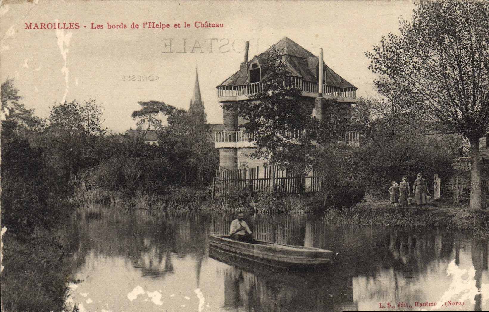 CPA Maroilles Les Bords De I'Helpe Et Le Chateau
