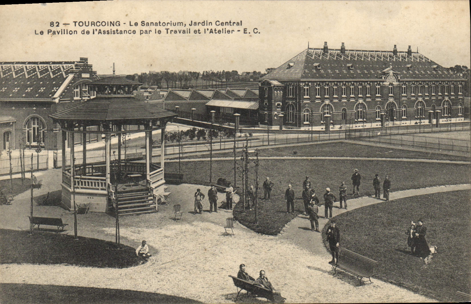Tourcoing - Le Sanatorium, Jardin Central - Pavillon de l'Assistance par le Travail et l'Atelier - E.C.