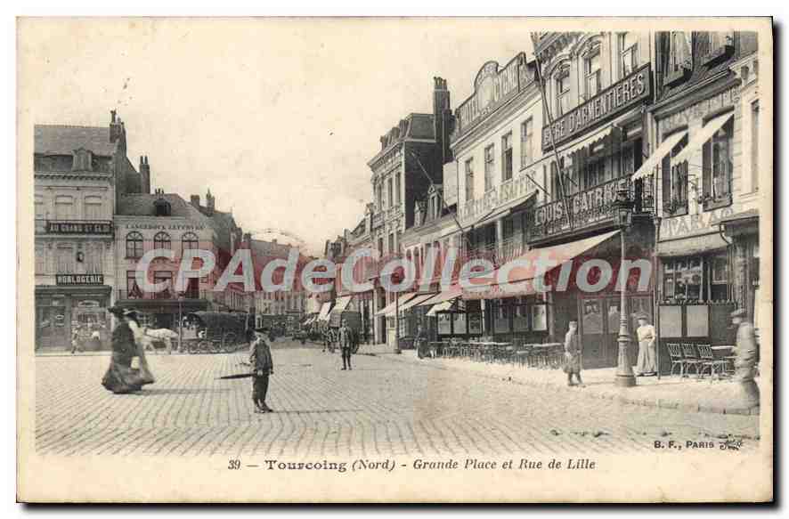 CPA Tourcoing Grande Place Et Rue De Lille