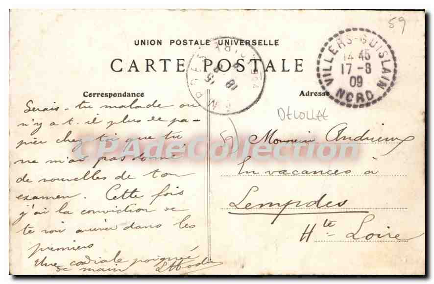 Cambrai — Der Campanile des Rathauses, Statuarik — J.D.V. n°874 — Rückseite