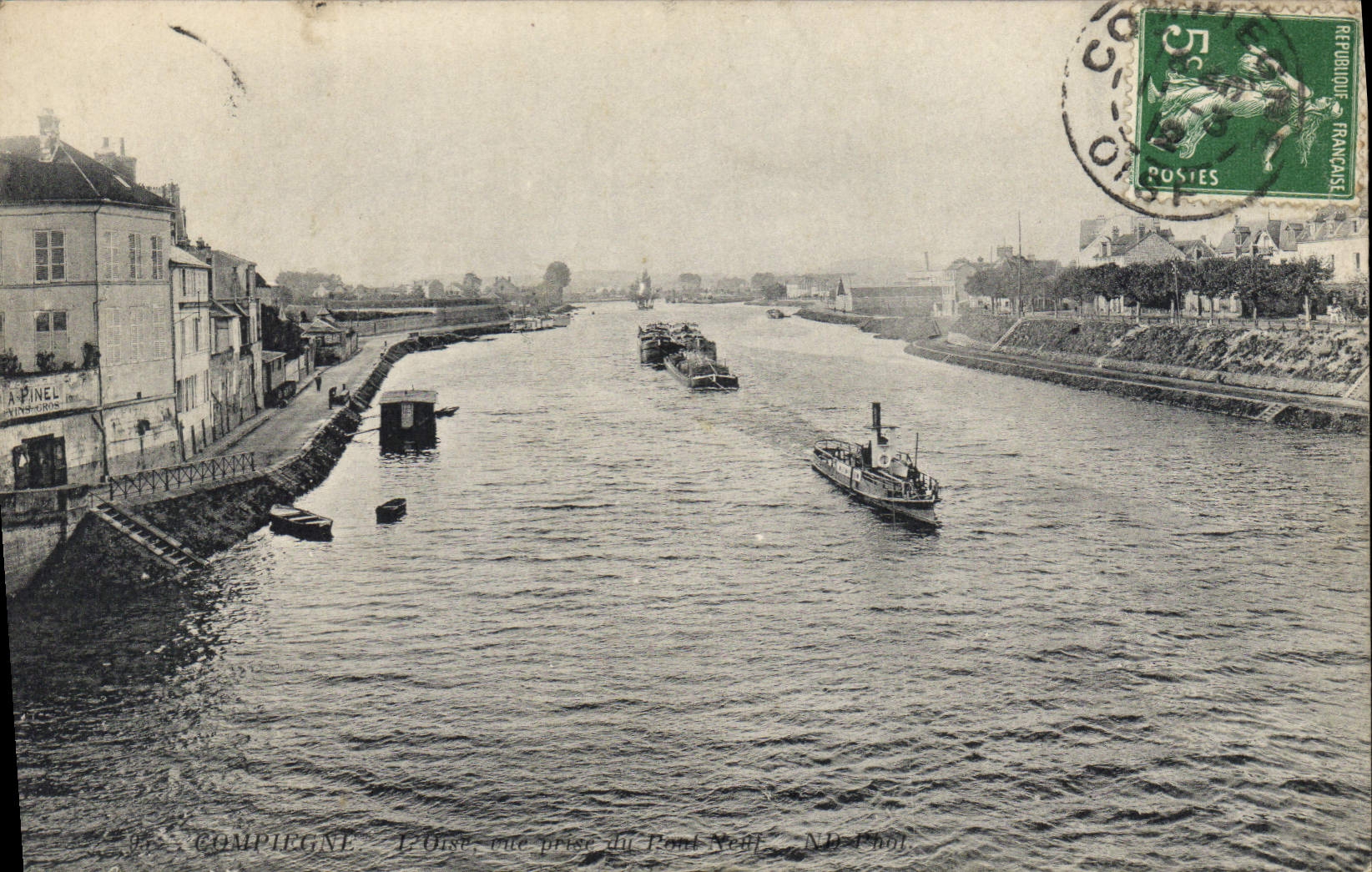 CPA Compiegne l'Oise vue prise du pont neuf