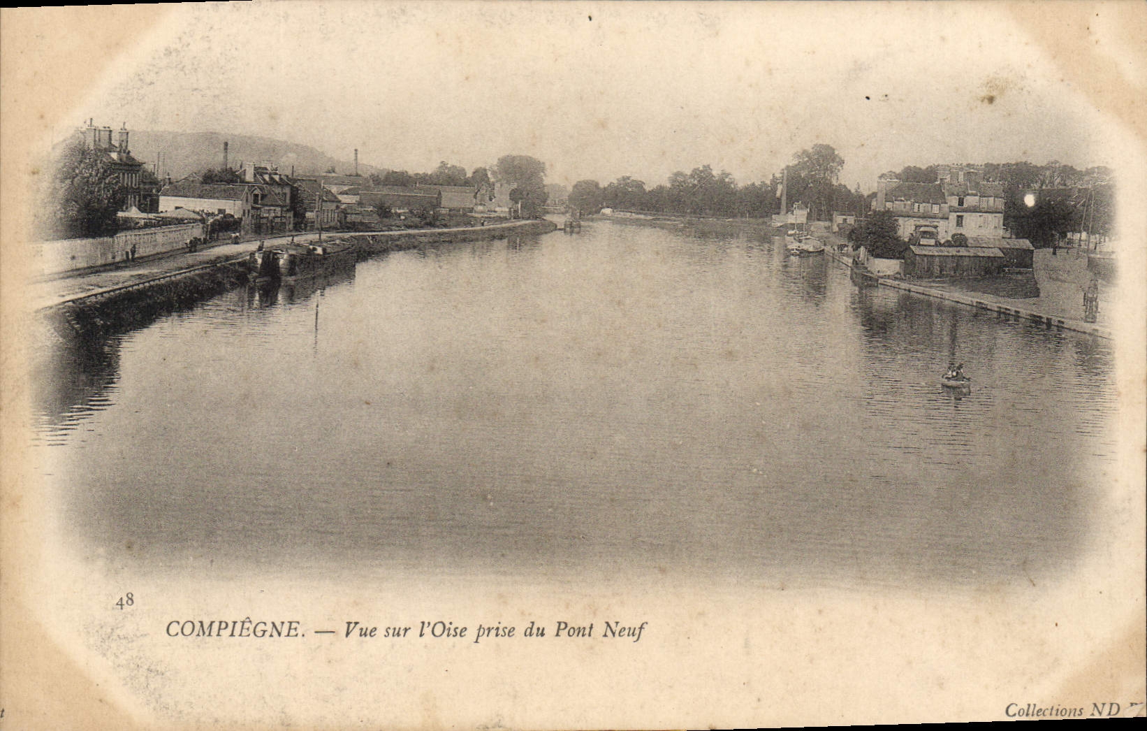 CPA Compiegne Vue Sur I'Oise Prise Du Pont Neuf