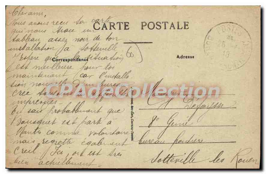 Creil — Le Pont de bois et la Cité St-Médard — cliché Izard, Ed. Francollin 1917 — Rückseite