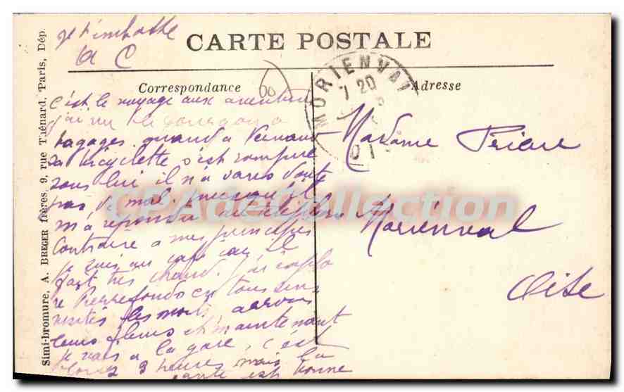 CPA Pierrefonds L'Hotel Des Bains Et Le Chateau — Rückseite