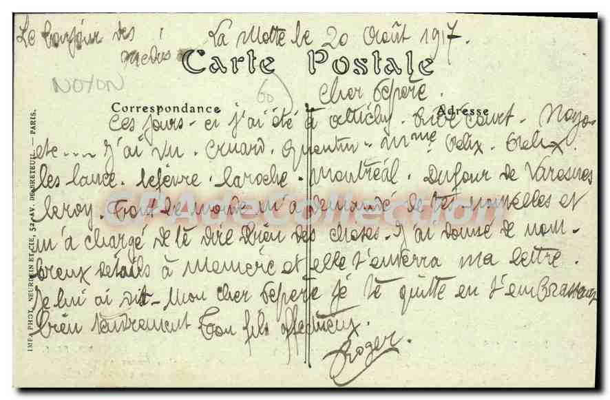 Notre-Dame de Visé — Zentrale Place nach der Sieges — Visé Paris N° 876 — Rückseite