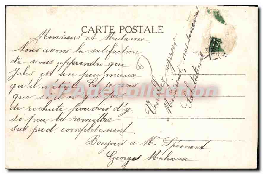 CPA Sericourt Propriete D'Eugene Scribe cabinet de travail — Rückseite