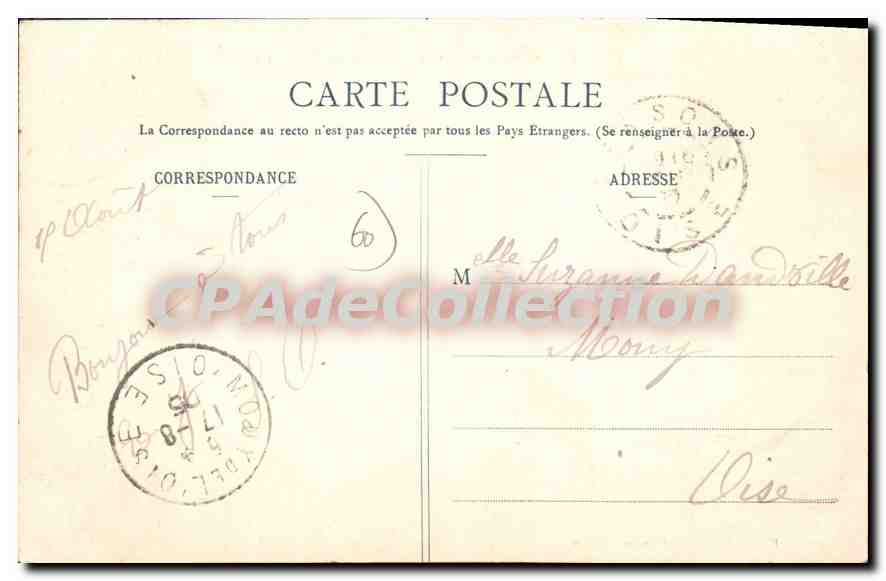 Sorel (Oise) — Le Château — Façade et Grille d'Entrée — Éditeur C.H. (Oise) - Chiché Hermann - Rep. int. — Rückseite