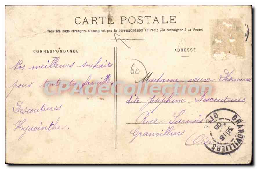 Breteuil - La Rue des Écoles et l'École Communale — Imp. A. Bouteille — Rückseite