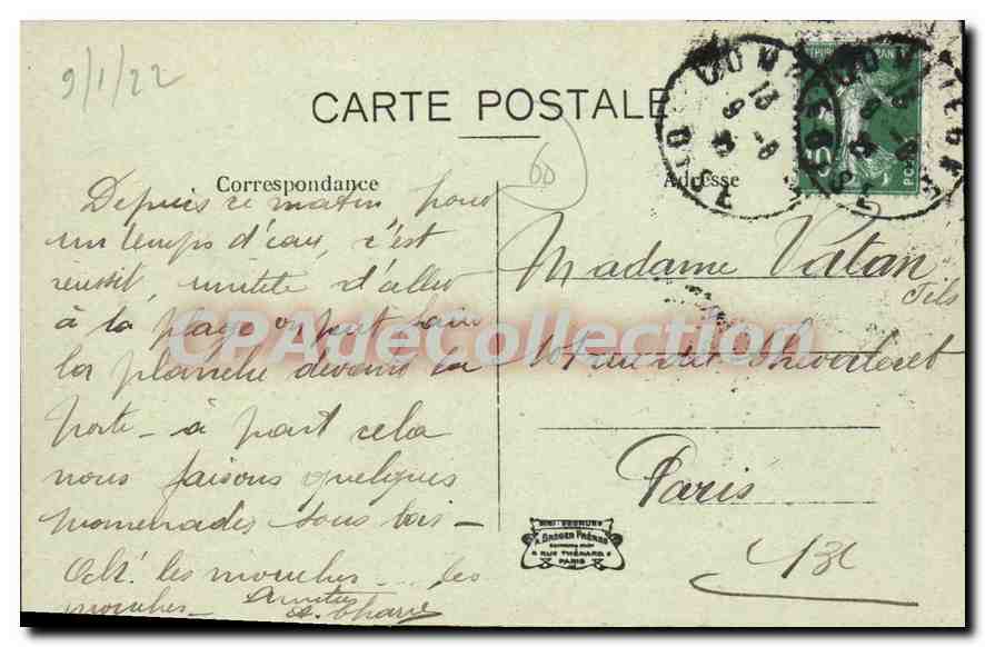 CPA Pont De Choisy Au Bac Les Bords De I'Aisne — Rückseite