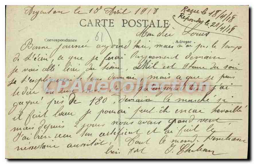 CPA Argentan Vieilles Maisons Sur I'Orne — Rückseite