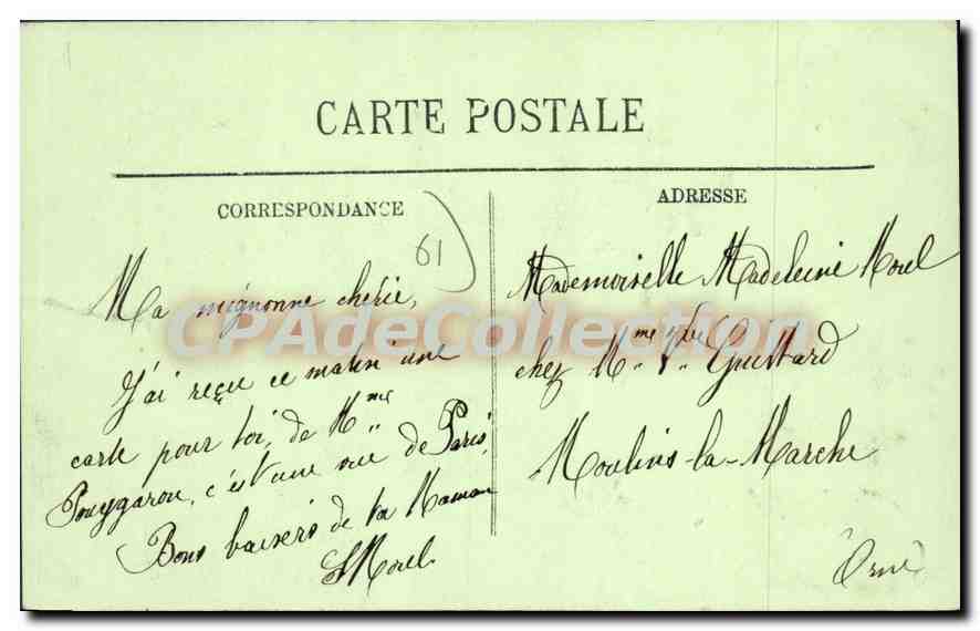 CPA Bagnoles De I'Orne Le Castel — Verso