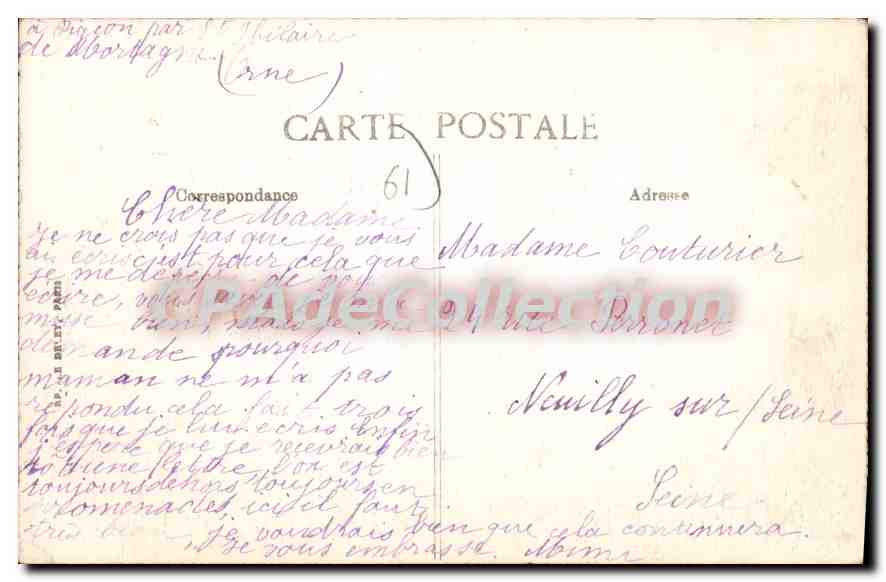 Monastère de la Grande-Trappe — L'Étang de Chaumon et l'Orphelinat vu du Nord — éditeur non identifié — Rückseite