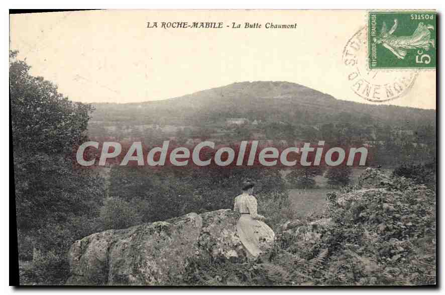 La Roche-Mabile - La Butte Chaumont — vue panoramique avec femme assise sur rocher — éditeur non visible