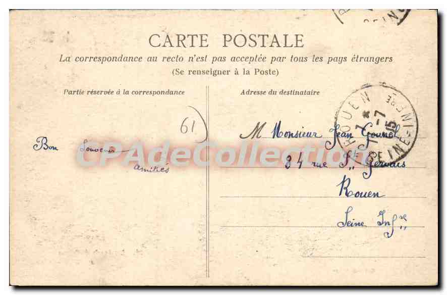 CPA Les Bords De I'Orne au Grand-Cours — Rückseite