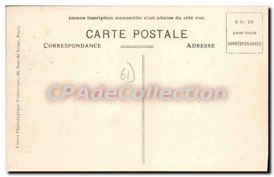 CPA Belleme Le Monument — Rückseite