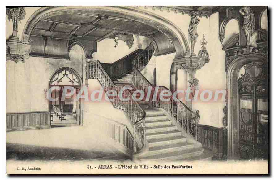 Arras - L'Hôtel de Villo - Salle des Pas-Perdus — B. D., Roubaix, n°63