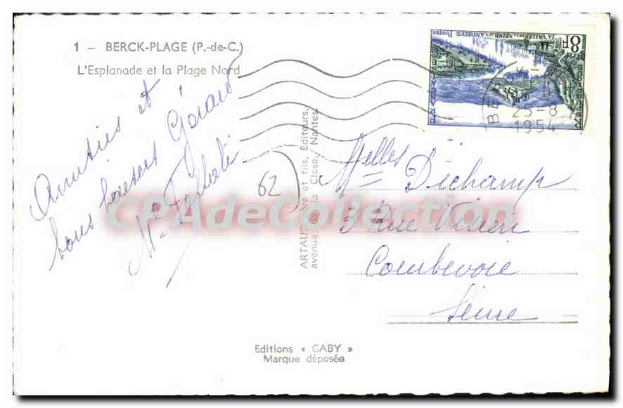 Berck-Plage (Pas-de-Calais) — L'Esplanade et la Plage Nord — Éditions GABY — Achterkant