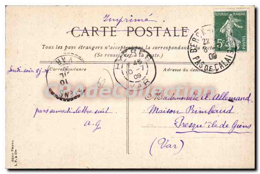 Berck-Plage - L'hôpital Saint-François-de-Sales — éditeur Aqua-Photo, n°9 — Rückseite