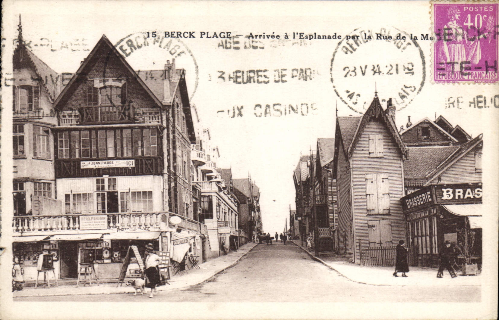 Berck-Plage — Arrivée à l'Esplanade par la Rue de la Mer — éditeur inconnu, n° de série non visible