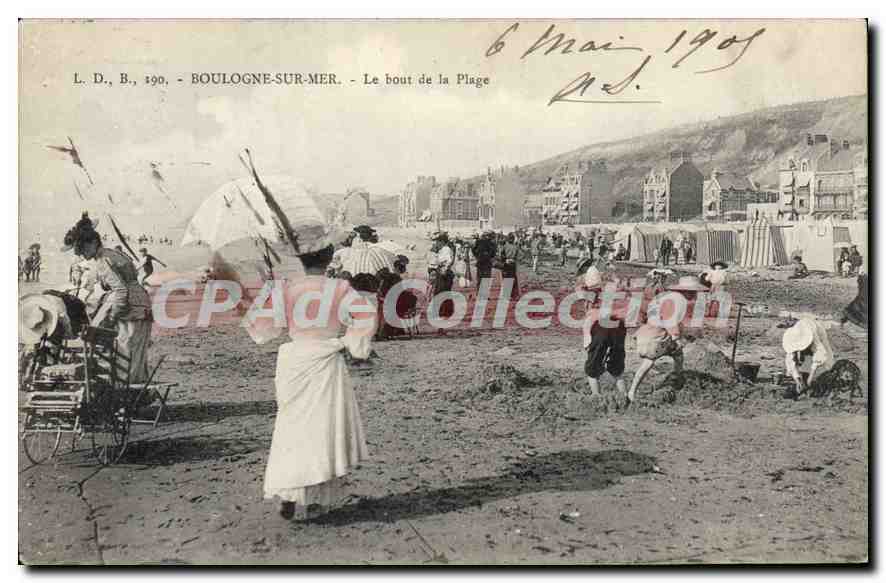 Boulogne-sur-Mer — Le bout de la Plage — L. D., B., 190. — CPAdeCollection