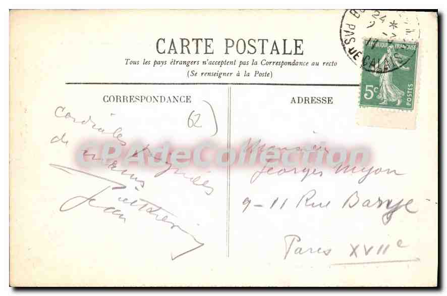 Vapeur Anglaise sortant du Port — Boulogne-sur-Mer — E. Stévenard, éditeur — Rückseite