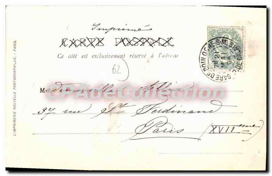 BOULOGNE-SUR-MER — La Porte des Dunes — LL. n°18 — Verso