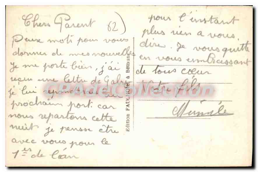 Boulogne-sur-Mer — Les Quais — Éditeur Fauchois, n°32 — Verso