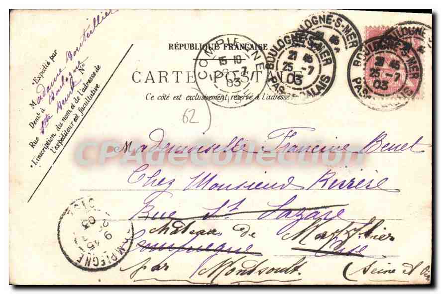 Boulogne-sur-Mer — La Plage — Hotel Municipal — A.C. 63 — Reverso