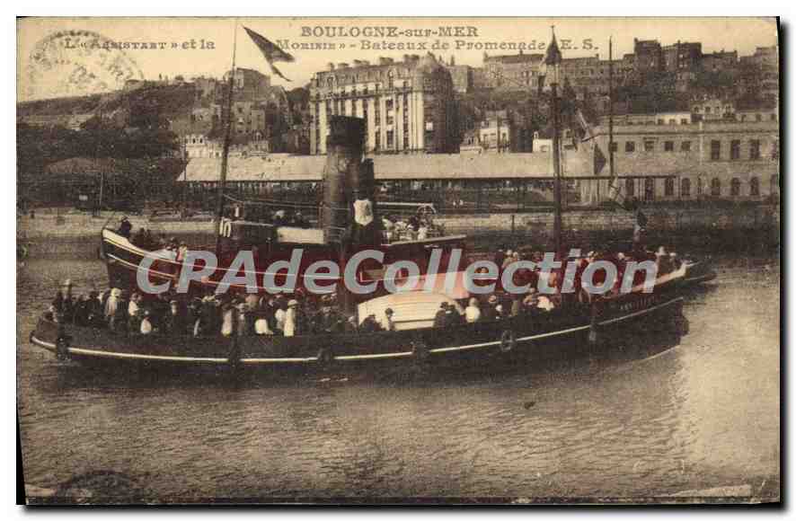 Boulogne-sur-Mer — Le « Armistart » et la « Morinin » — Bateaux de Promenade E.S. — Stévenard, édit., Boulogne-sur-Mer