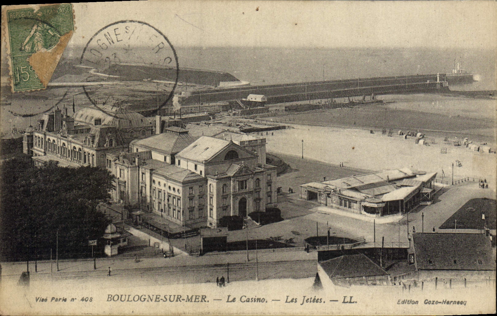 Boulogne-sur-Mer — Le Casino — Les Jetées — Édition Cozo-Herneq