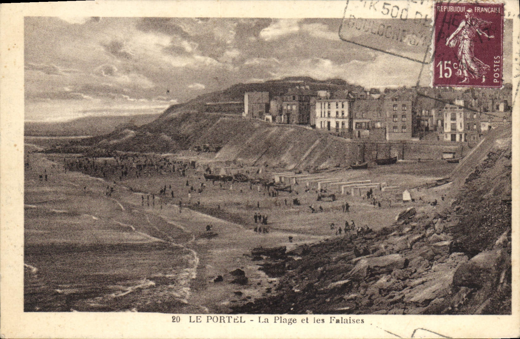 CPA Le Portel La Plage Et Les Falaises