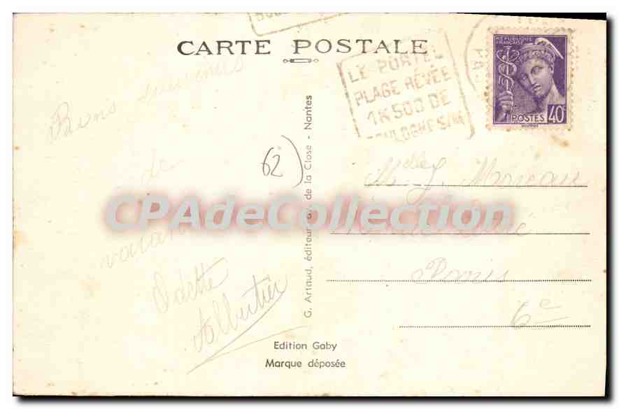 CPA Le Portel La Plage — Verso