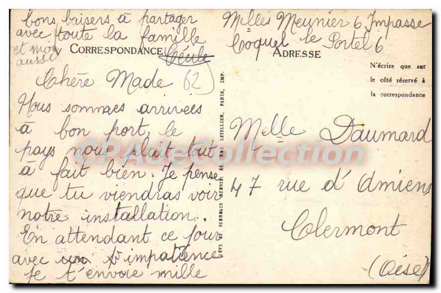 CPA Le Portel Vue Prise Des Rochers — Rückseite