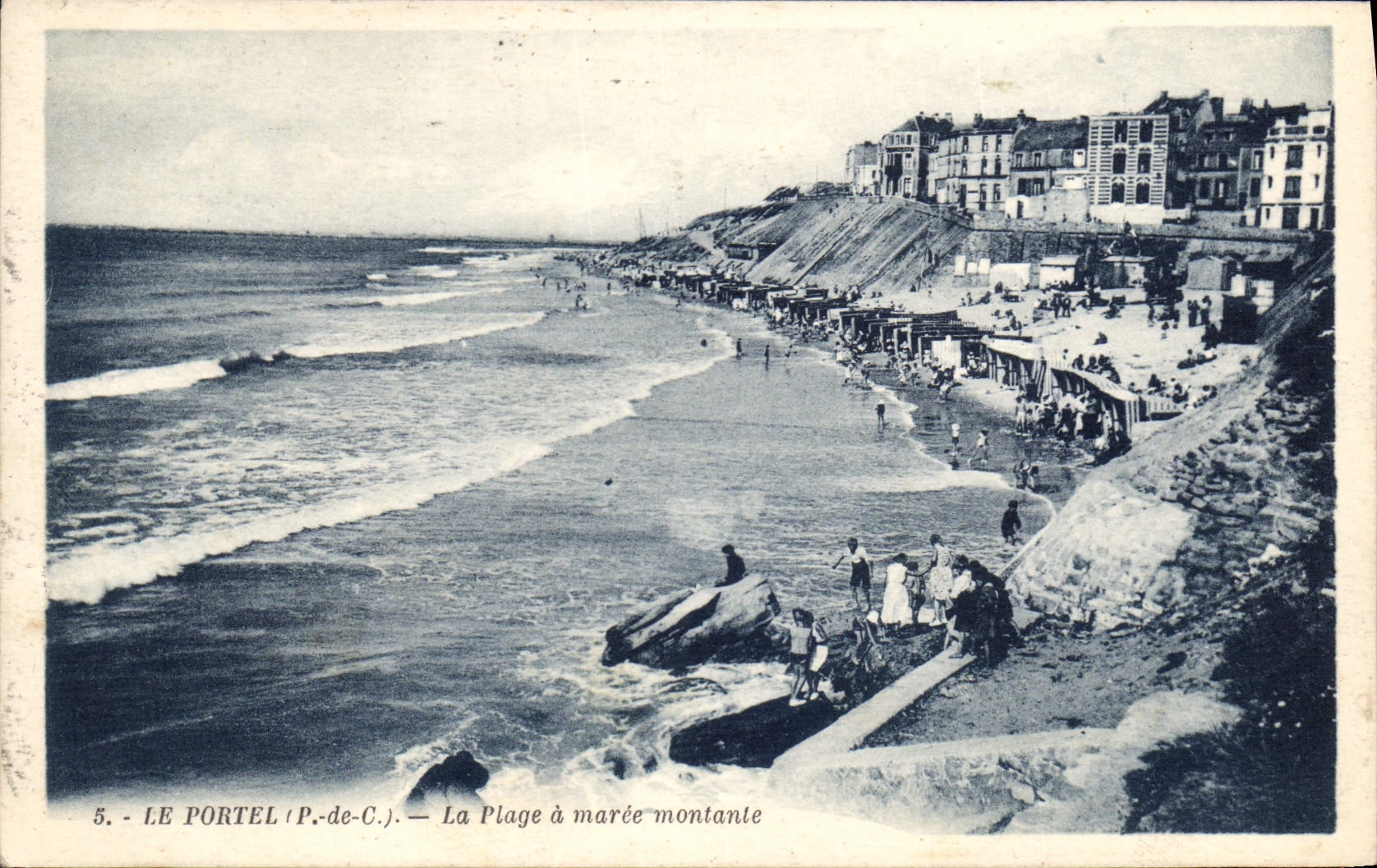 CPA Le Portel La Plage à marée montante