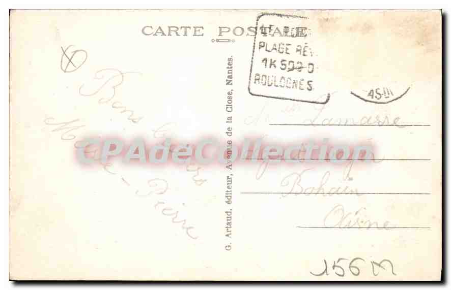 CPA Le Portel La Plage à marée montante — Verso