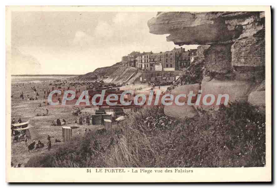 Le Portel - La Plage vue des Falaises — n°34 — Édition du Grand Bazar Portelois