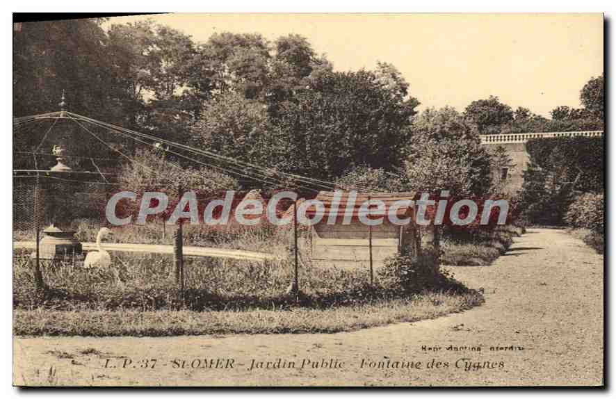 CPA Saint Omer Jardin Public Fontaine des cygnes