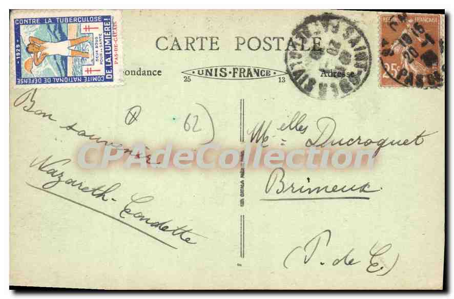 Saint-Omer (P.-de-C.) - Hôtel de Ville — B. F. n°26 — Reverso