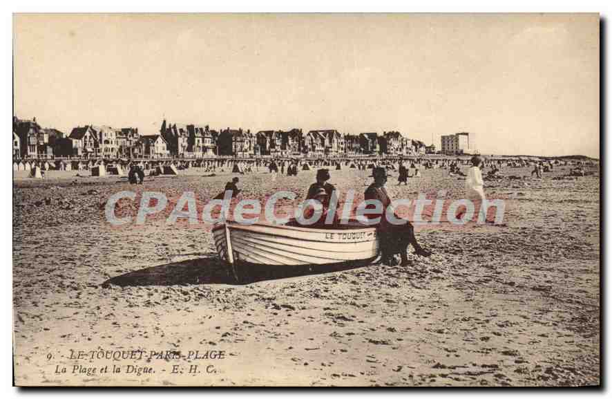 Le Touquet-Paris-Plage — La Plage et la Digue — E. H. Ca.