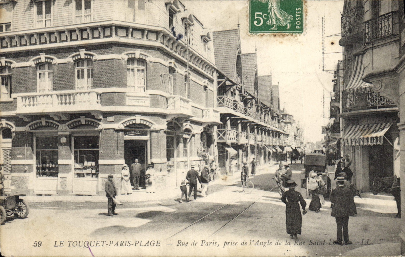 Le Touquet-Paris-Plage — Rue de Paris, prise de l'Angle de la Rue Saint-Louis — LL. n°59