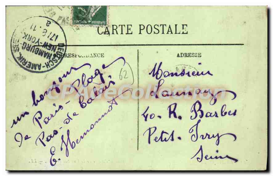 Le Touquet-Paris-Plage — Rue de Paris, prise de l'Angle de la Rue Saint-Louis — LL. n°59 — Verso