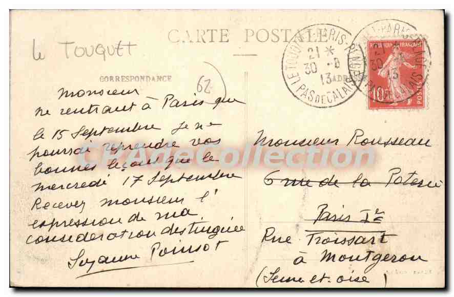 Paris-Plage - The Hotel de l'Hermitage — Édition Bourdolot, n°74 — Back