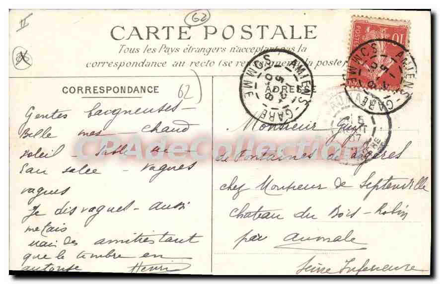 CPA WIMEREUX La Plage Rue Des Buttes — Rückseite